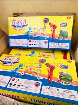 2 in 1 Basketball Hoop and Football Goal Set for Children
