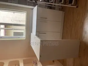 Kitchen Style Office Cabinet With Marble Top With Moveable Table