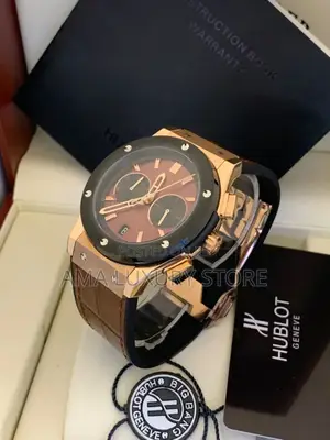 Hublot Genuine Leather Chronograph Men's Luxury Wristwatches