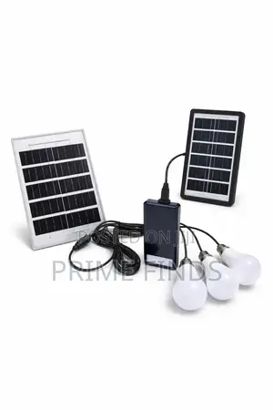 Portable Solar Lighting System With 3 Led Bulbs, Phone Charging