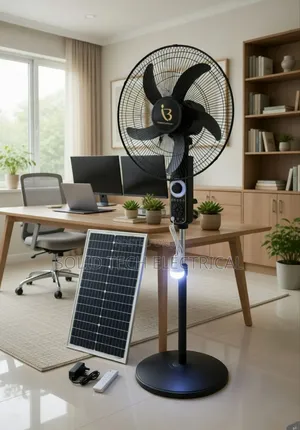 Bianco Power Solar Rechargeable Fan With Voice Command
