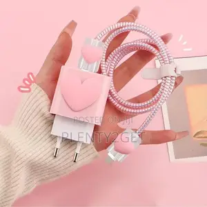 5pcs/Set Heart-Shaped Data Cable Protective Covers Suitable for Samsun