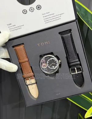 Branded Tomi Unisex Watch With 2 Leather Strap