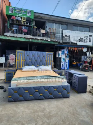 6by6 Padded Bed With Spring Mattress and Dressingmirror With 2bedsides