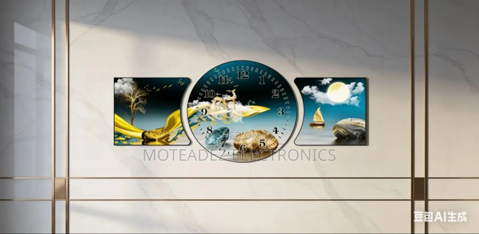 High Quality 3in1 Exquisite Designs Acrylic Frame Wall Clock