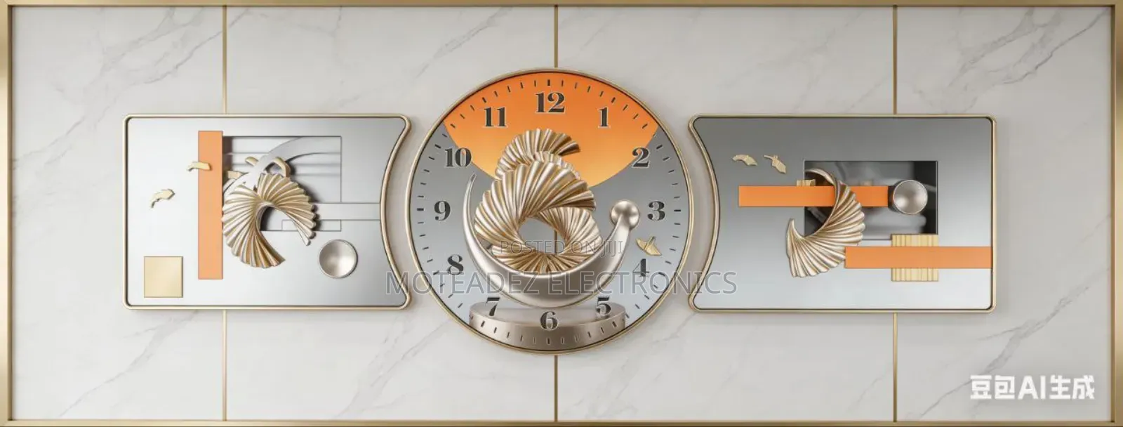 High Quality 3in1 Exquisite Designs Acrylic Frame Wall Clock