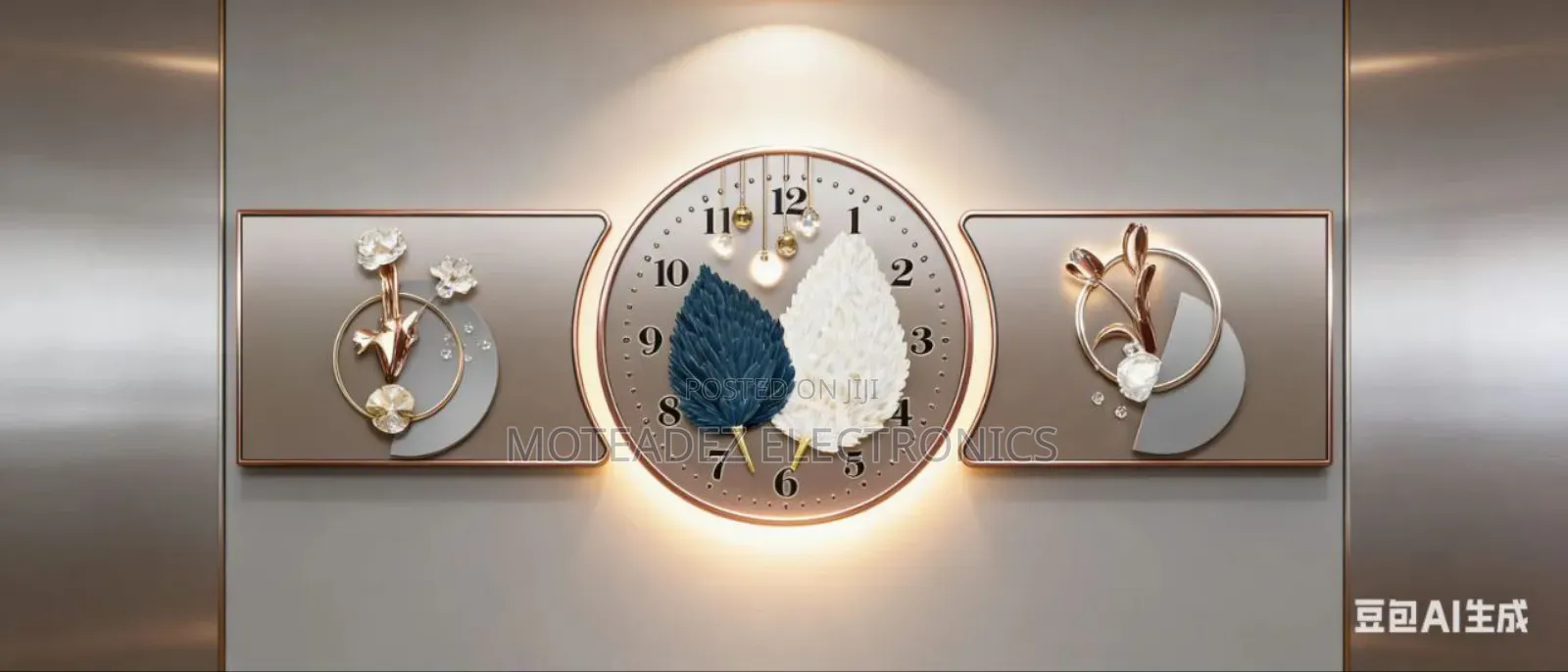 High Quality 3in1 Exquisite Designs Acrylic Frame Wall Clock