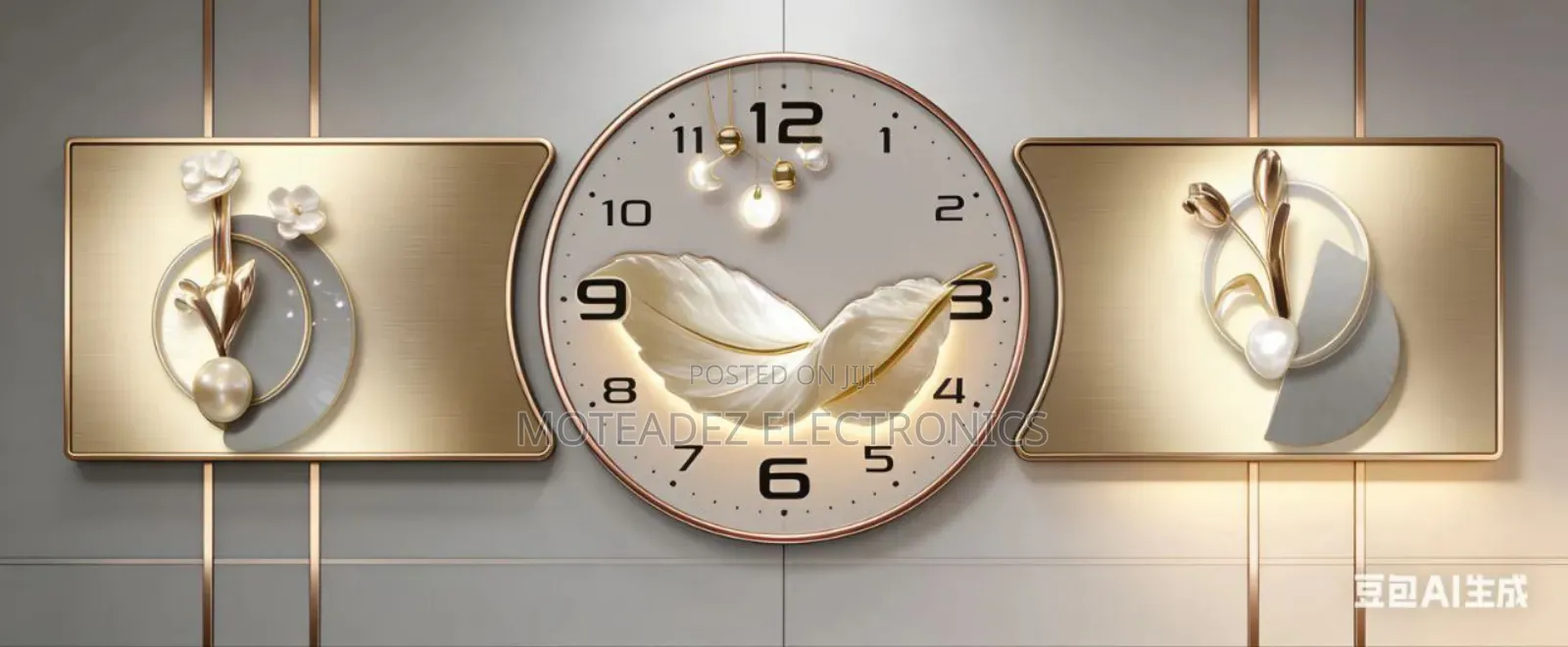 High Quality 3in1 Exquisite Designs Acrylic Frame Wall Clock