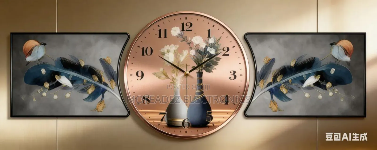 High Quality 3in1 Exquisite Designs Acrylic Frame Wall Clock