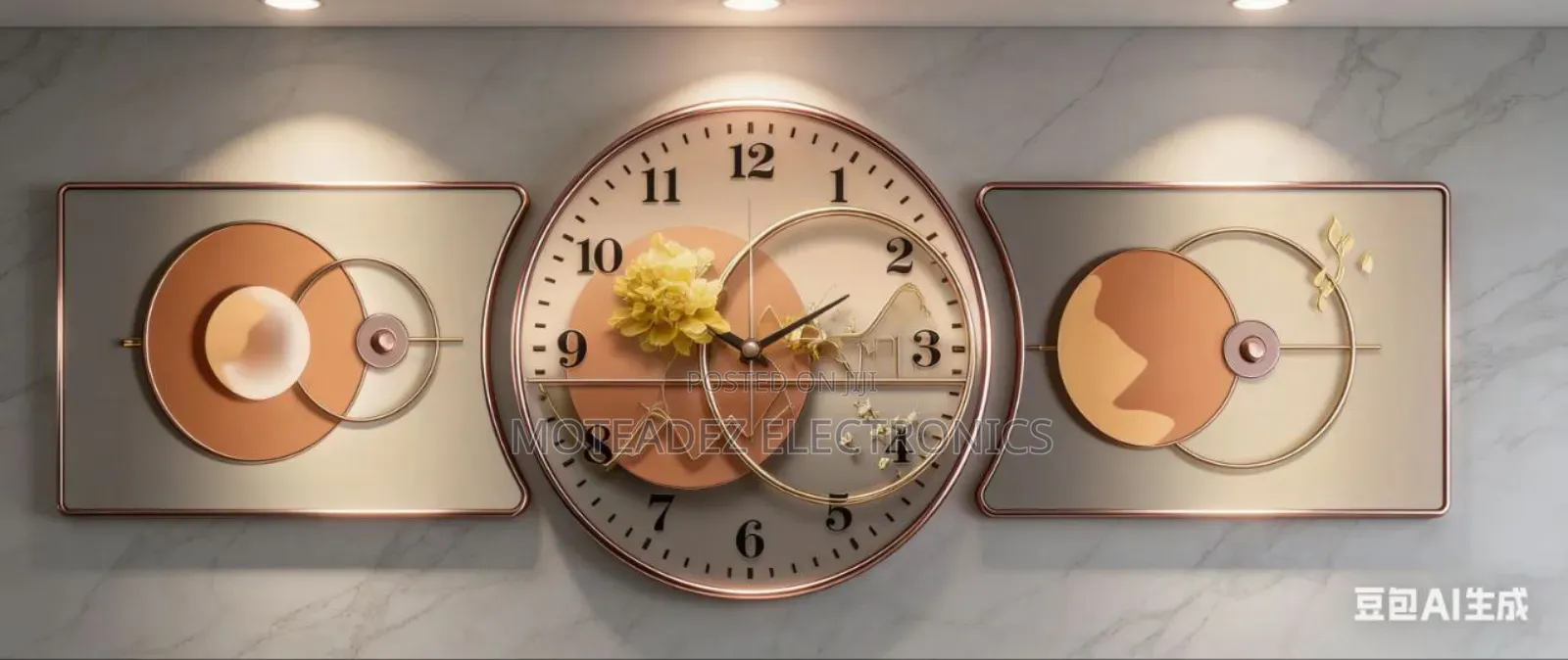High Quality 3in1 Exquisite Designs Acrylic Frame Wall Clock