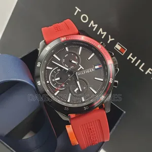Tommy Hilfiger Male Watch Rubber Strap Battery Power
