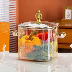 Sq High Borosilicate Heat Resistant Glass Pot
