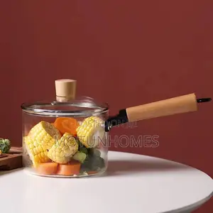 3.5l High Borosilicate and Heat Resistant Glass Pot With Wooden Handle