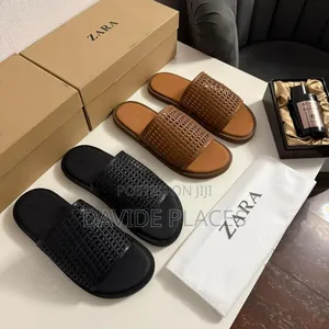 Original Quality Zara Slide Black and Brown