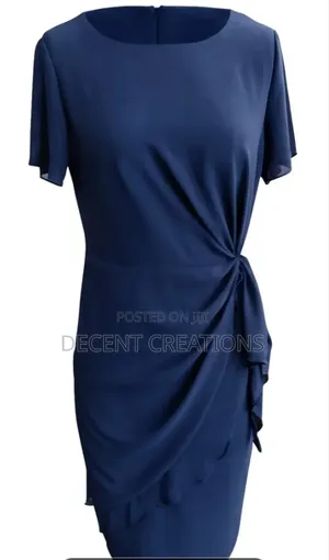 Mid - Year Promo: New Navy Blue Chiffon Formal Dress. Size, Xl, and M