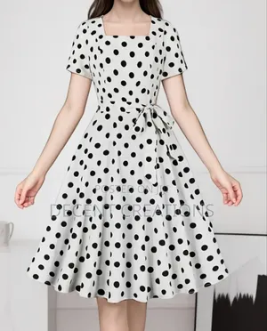 Mid - Year Promo: Black on White Polka Dots Dress. Size L