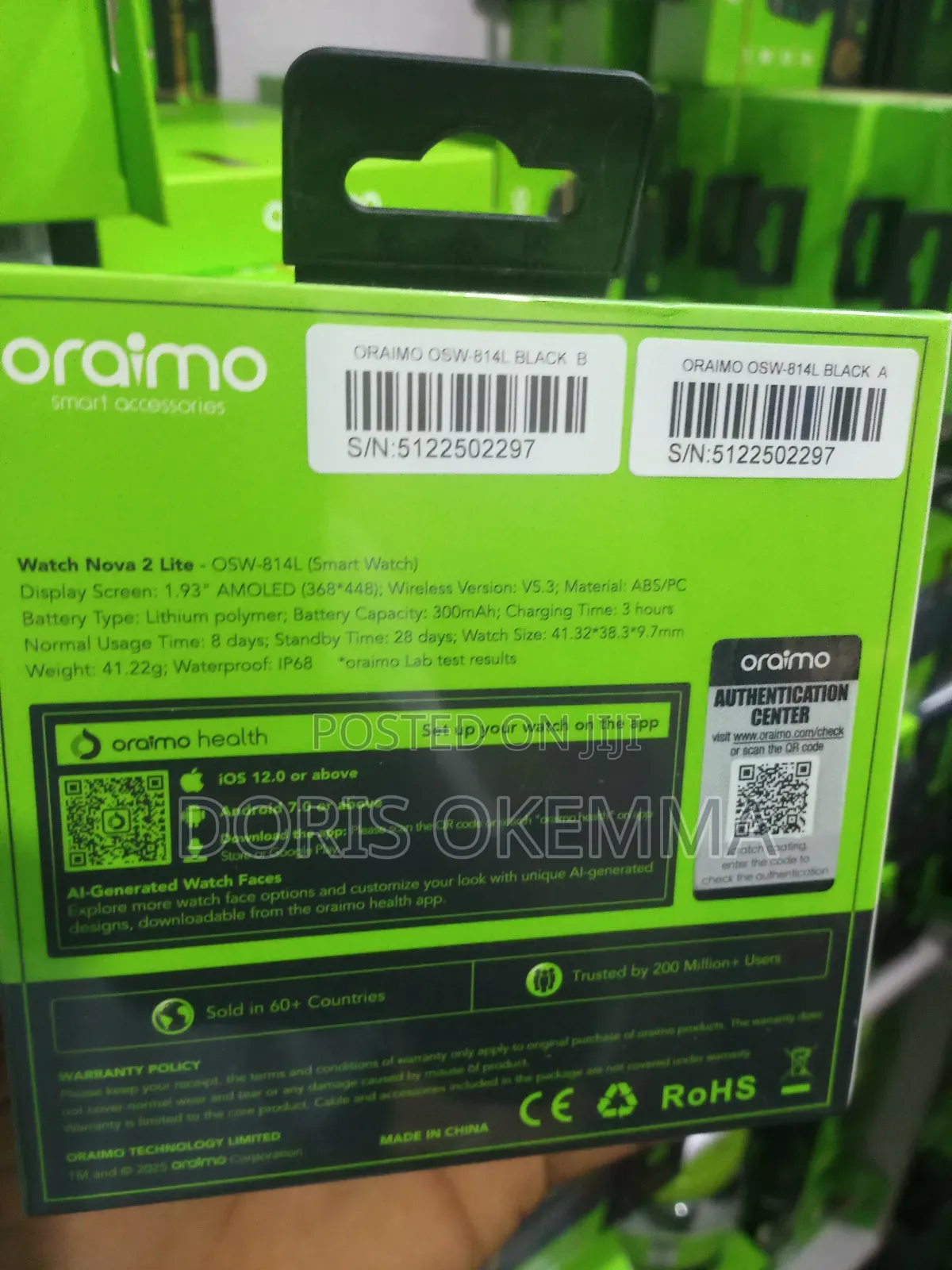 Oraimo Watch Nova 2 Lite (Osw-814l)