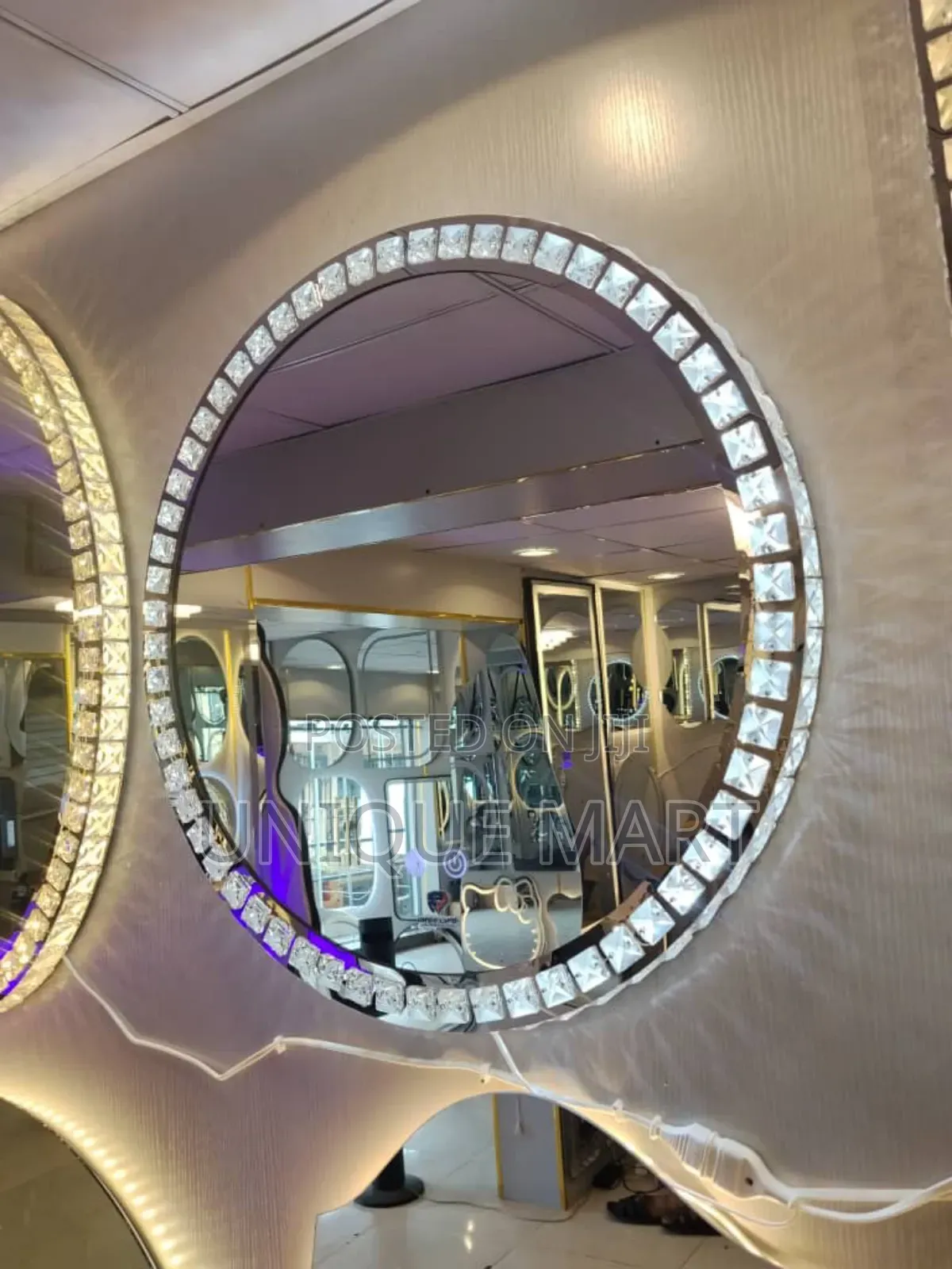 60 by 60cm Crystal Light Decorative Sensor Mirror,With 3 Light Display