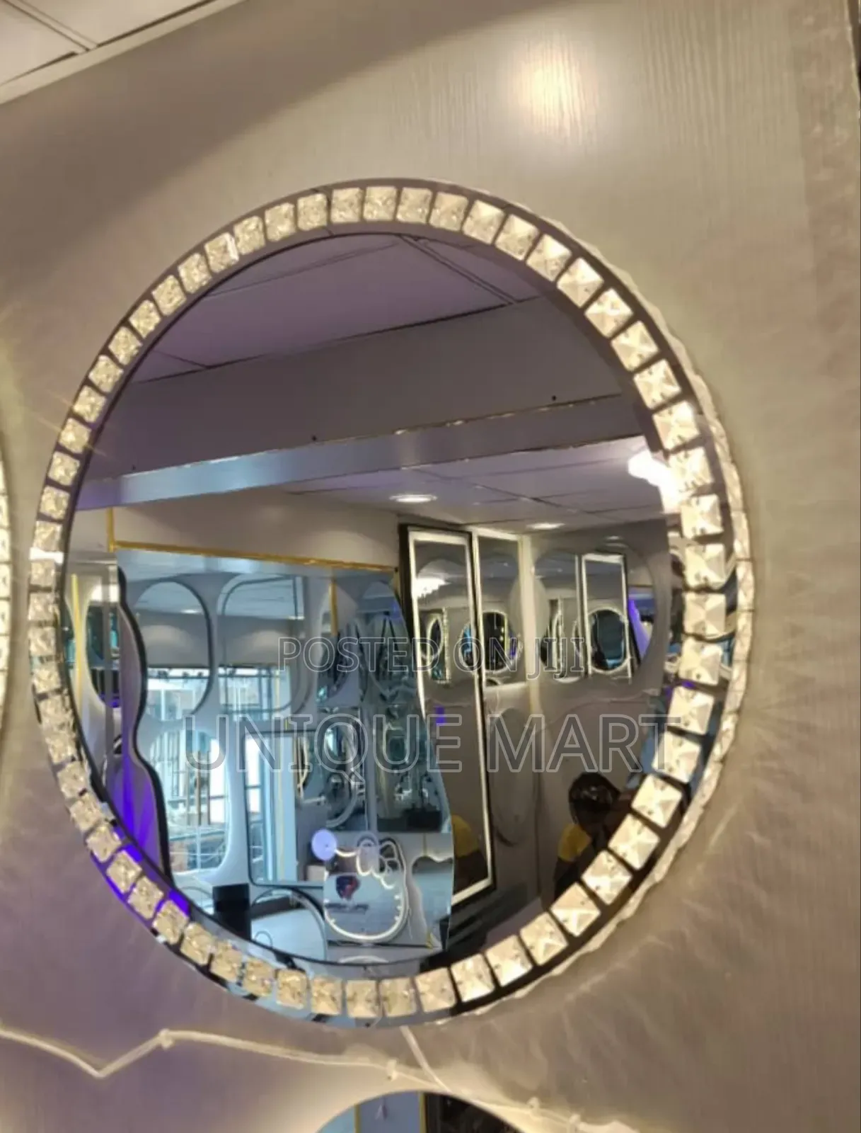 60 by 60cm Crystal Light Decorative Sensor Mirror,With 3 Light Display