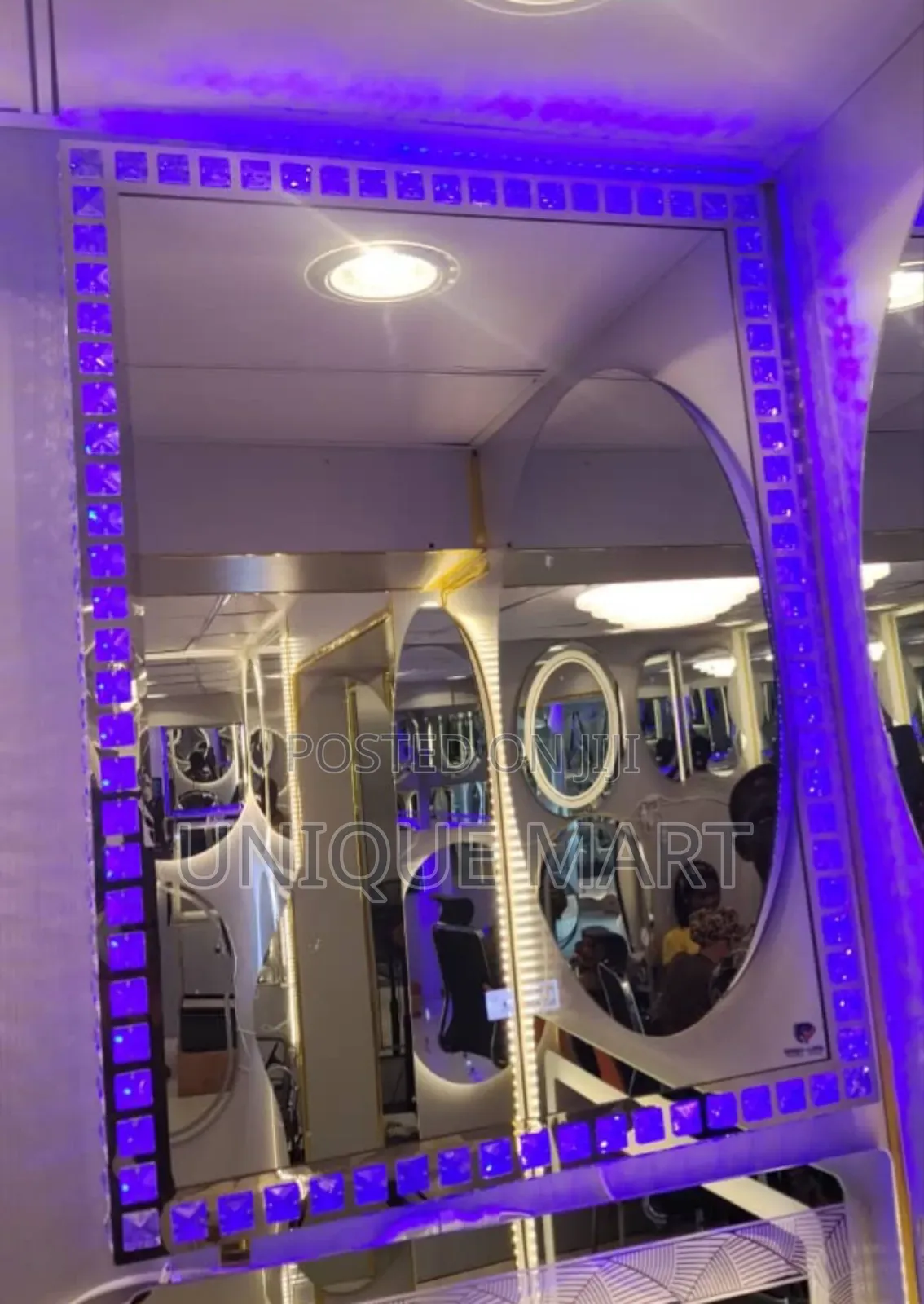 60 by 80cm Crystal Light Sensor Decorative Mirror With 3 Light Display