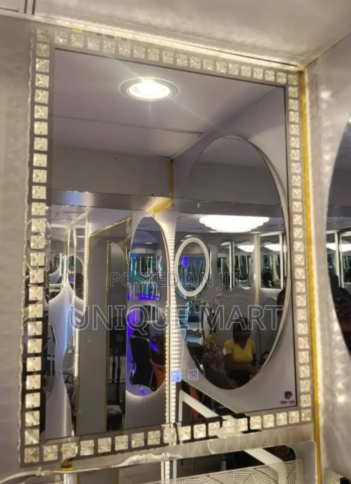 60 by 80cm Crystal Light Sensor Decorative Mirror With 3 Light Display