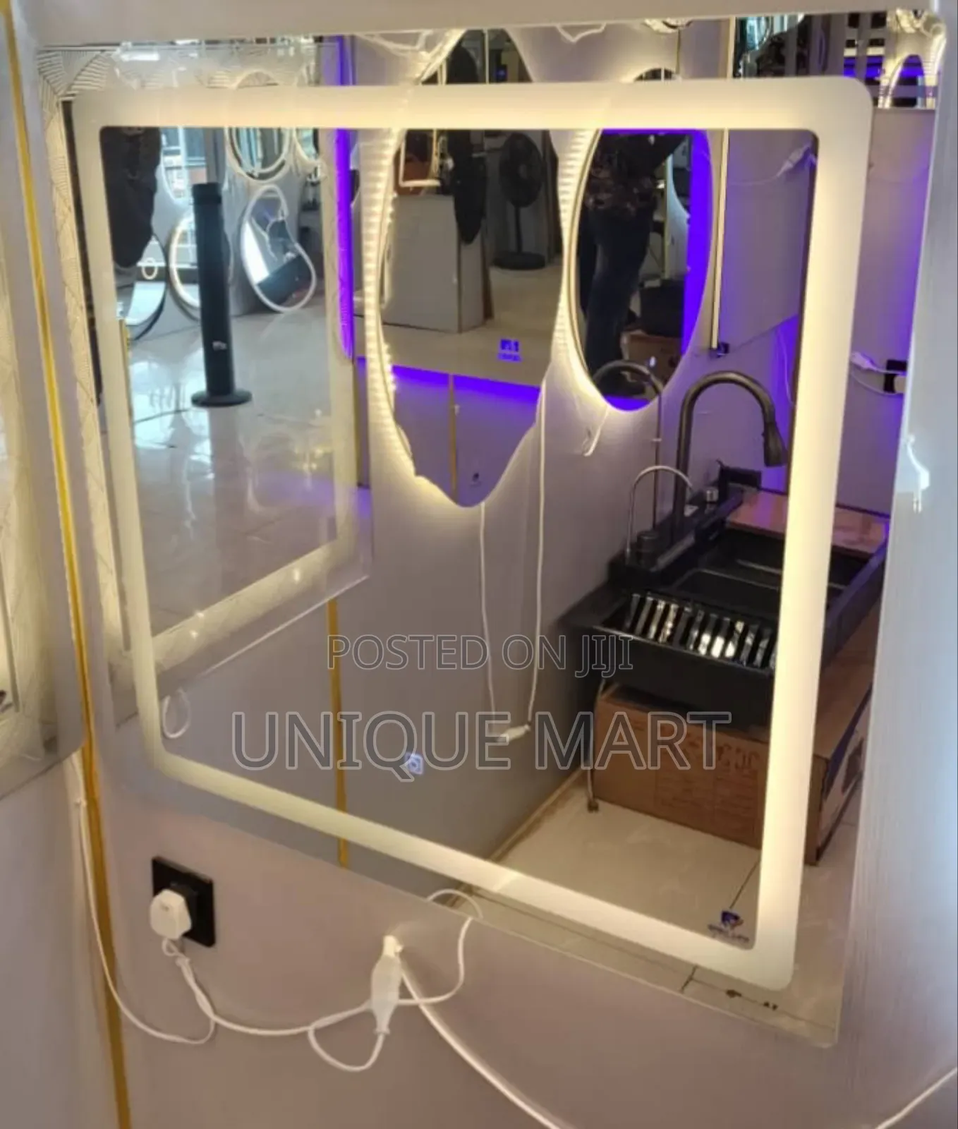 80 by 80cm Led Mirror( Lighted Mirror) With 3 Light Display