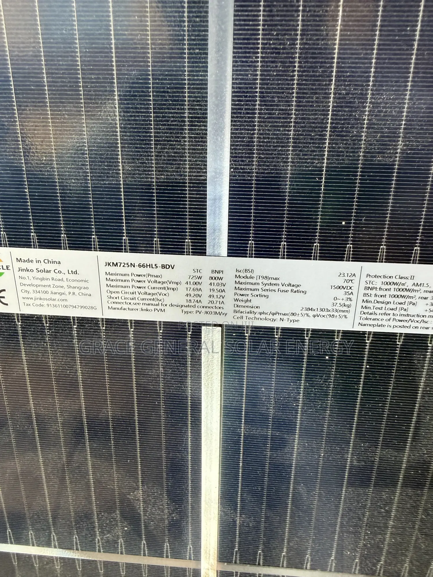 Jinko 725watts Panel