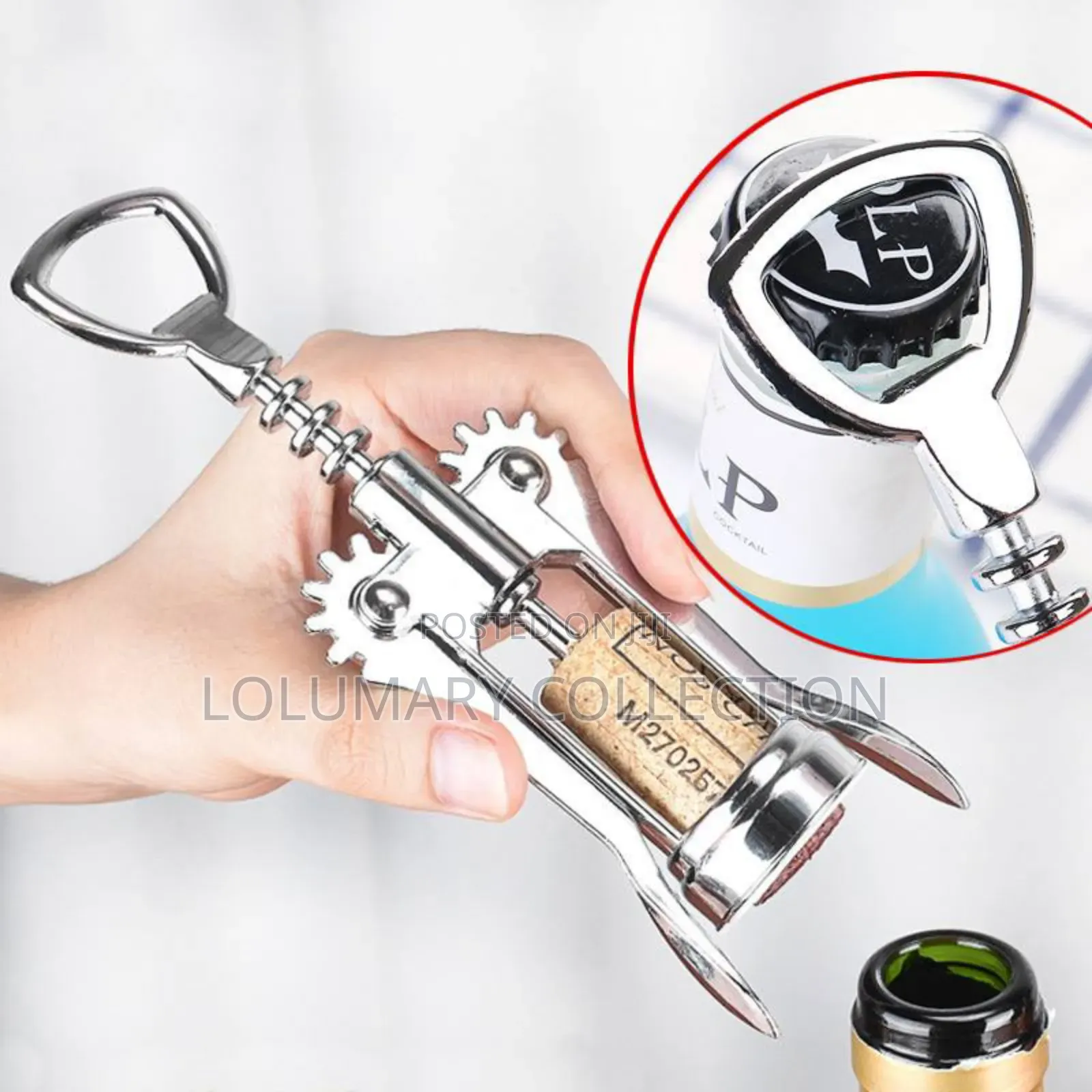 Premium Stainless Steel Wing Corkscrew – Multifunctional Bottle Opener