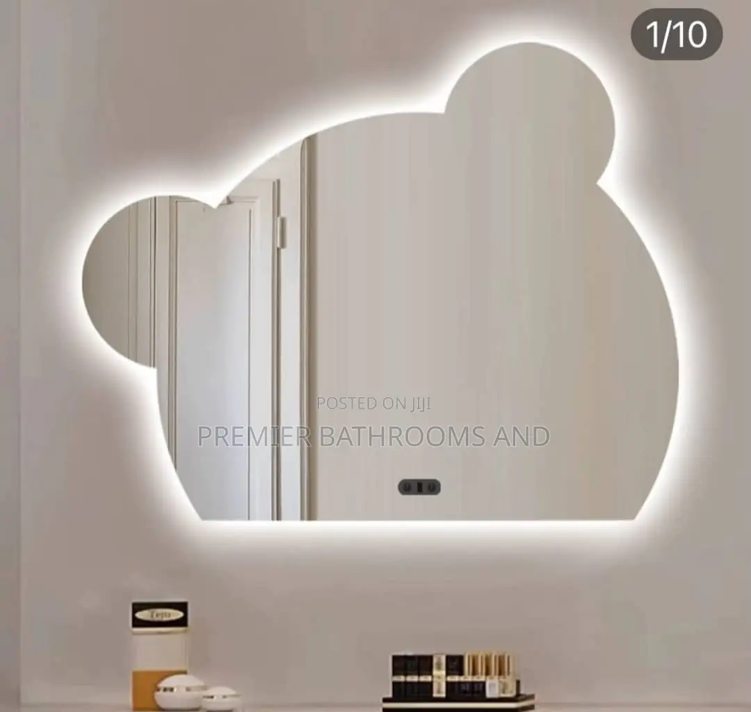 Teddy Bear Head Bathroom Mirror With Light