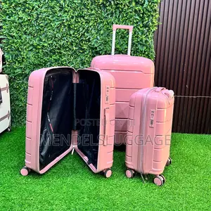 Elegant Pink 3-Piece Travel Suitcase Set With 360 Spinner Wheels
