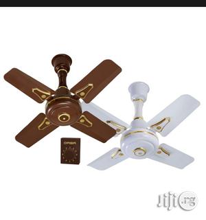Qasa Short Blade Ceiling Fan Brown And White