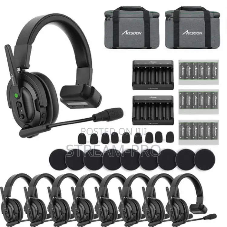 Accsoon Como Wireless Intercom Headset Kit (1 Host, 8 Remotes)