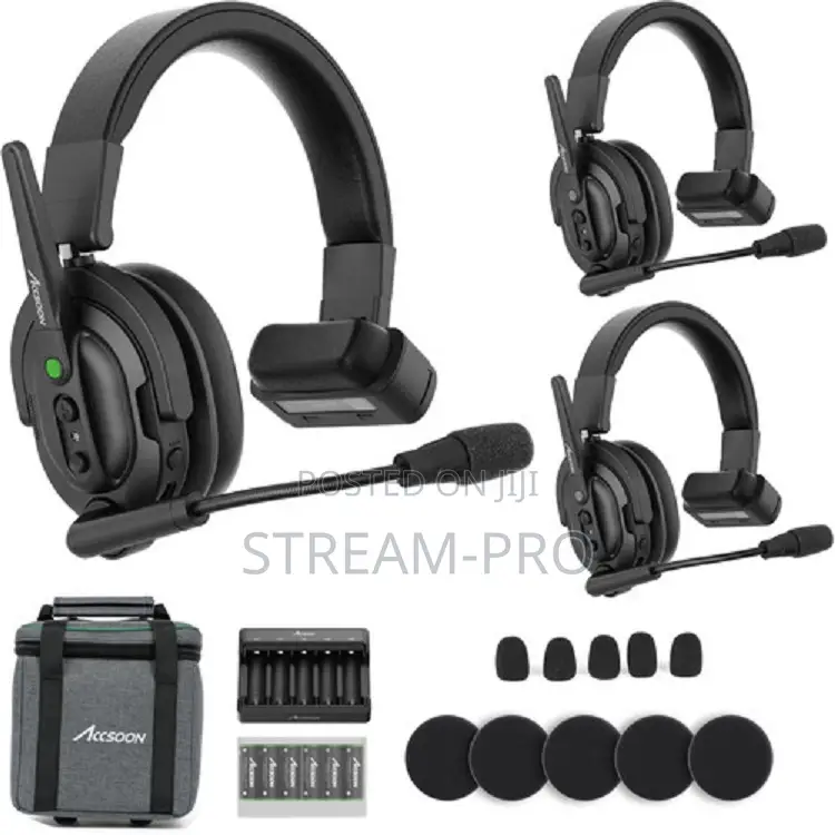 Accsoon Como Wireless Intercom Headset Kit (1 Host, 2 Remotes)