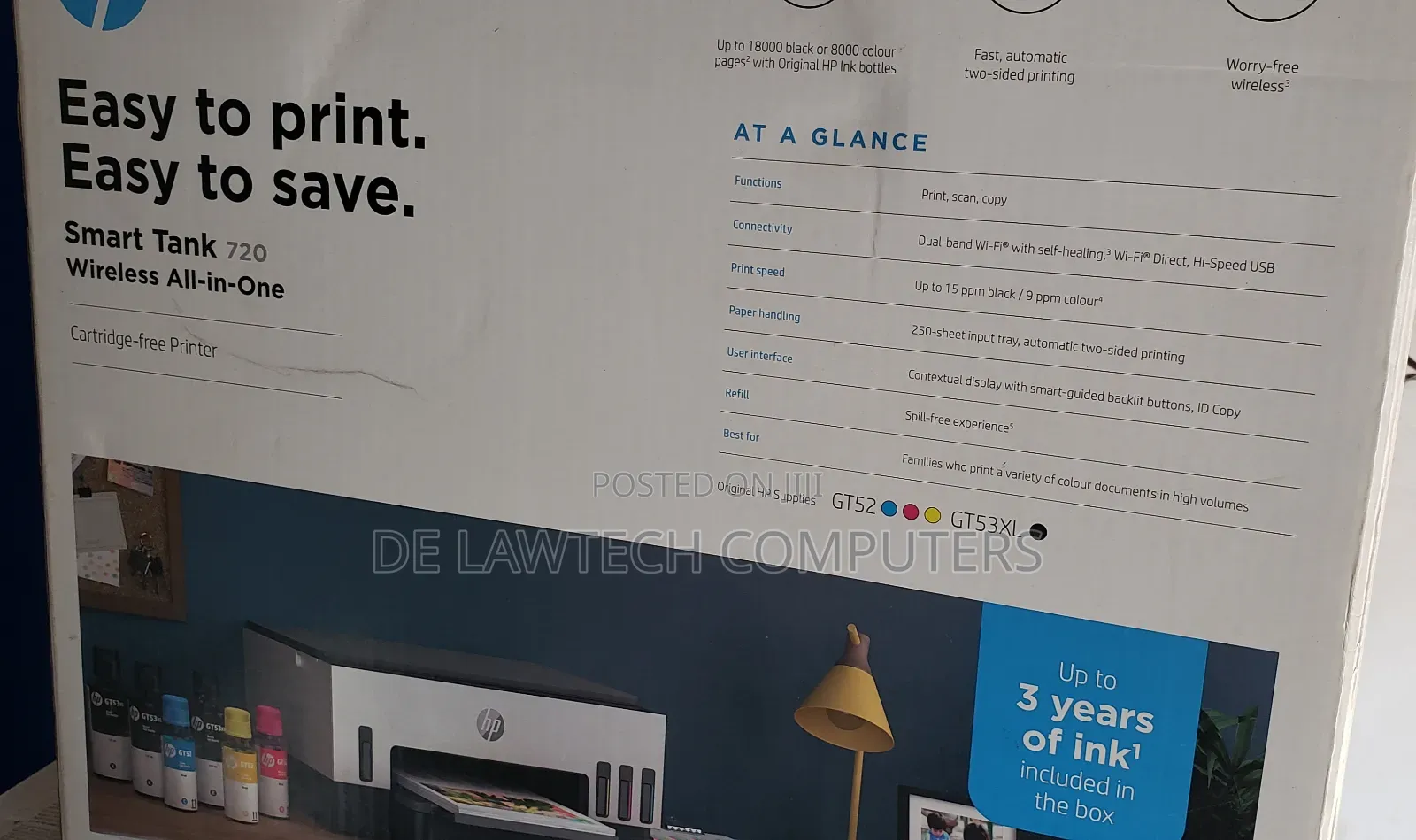 Hp Smart Tank 720 Printer (6uu46a)