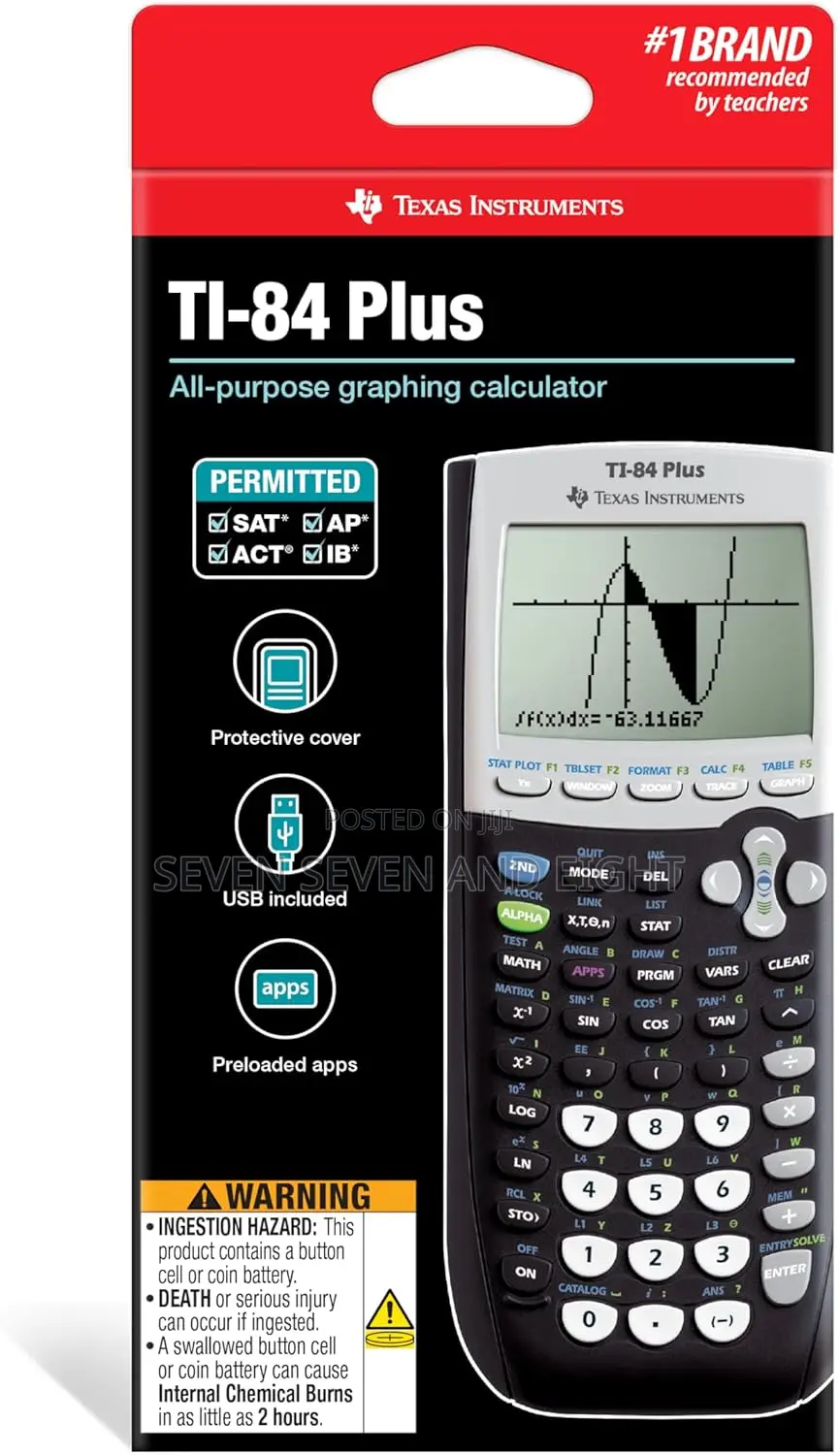 Texas Instruments Ti-84 Plus Graphing Calculator+Free Pouch