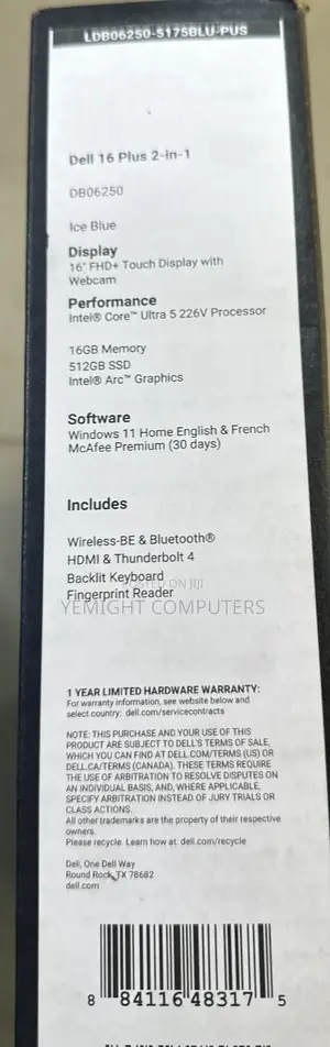 New Laptop Dell Plus 16 16GB Intel Core Ultra 5 SSD 512GB