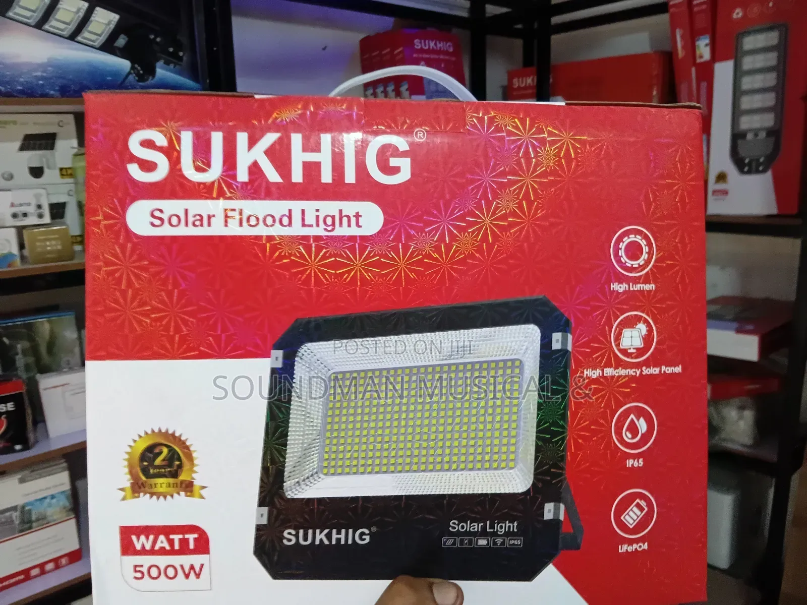 500w Sukhig Solar Led Floodlight With Solar Panel