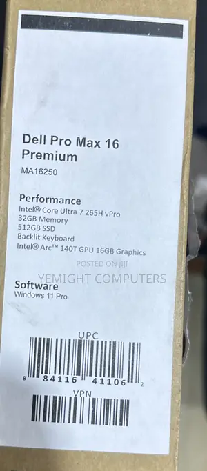 New Laptop Dell Pro Max 16 32GB Intel Core Ultra 7 SSD 512GB