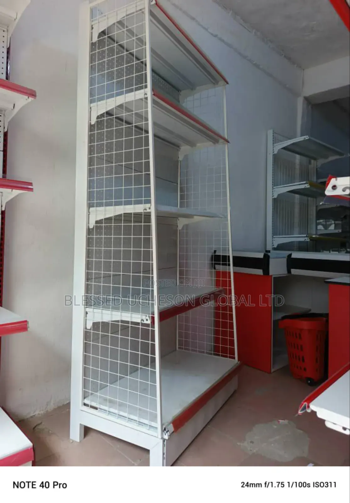 Supermarket Shelves With Net By The Side