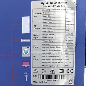 Luxsun Solar Hybrid Inverter 2kva 12vdc