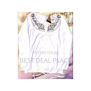 Ong Ladies Button Embroidery Blouse- Off White Original From Canada