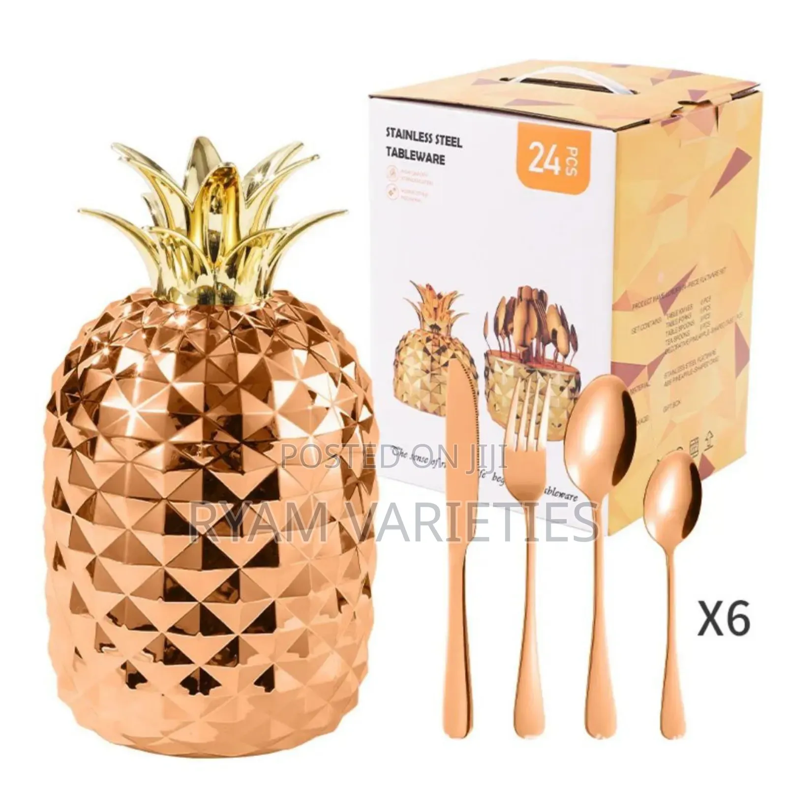 24pcs Pineapple Shaped Cutlery Set