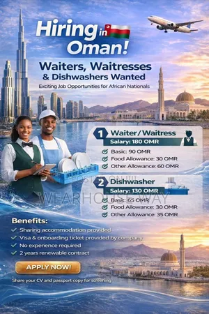 Hiring – Waiter / Waitress Dishwasher (Oman)