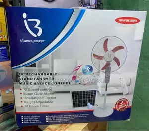 Bianco Power 18" Rechargeable Stand Fan, With Music and Voice Control