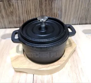 Cast Iron Pot With Wood Underline Cast Iron Casserole Dish 14 Cm