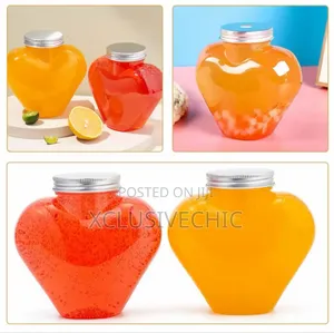 500ml Transparent Heart Shaped Food Grade Plastic Bottles