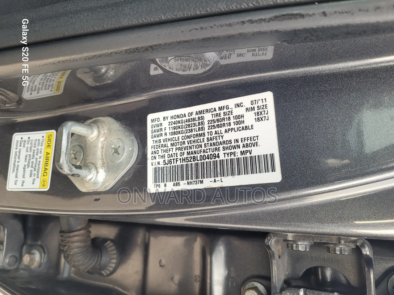 Honda Crosstour 2012 Gray
