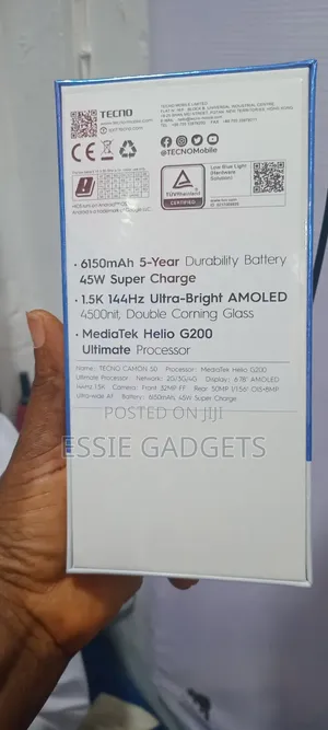 New Tecno Camon 50 256 GB Black