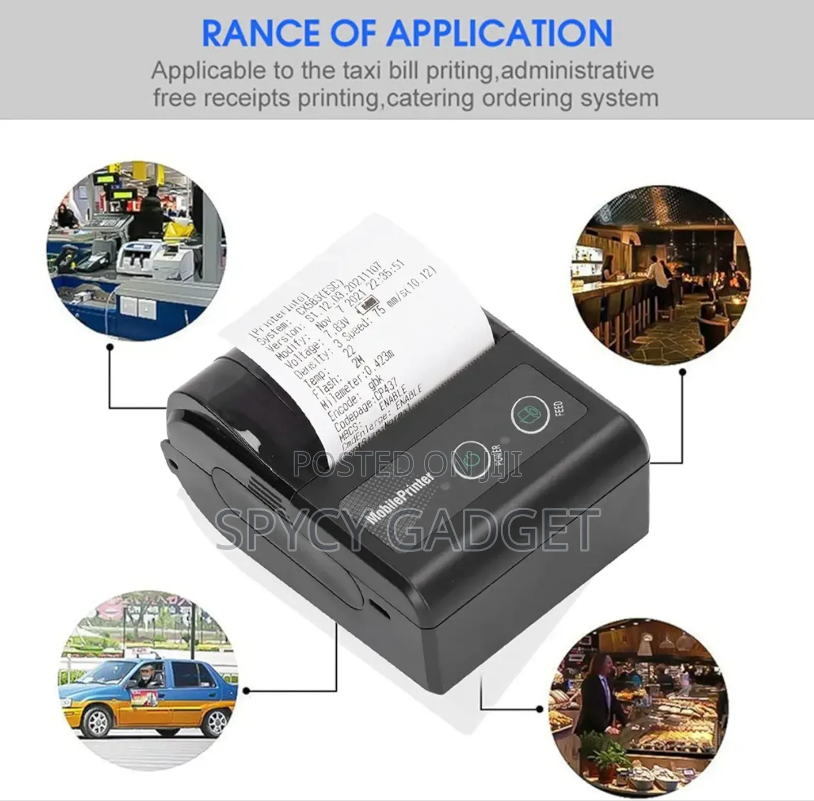 Portable Mobile Bluetooth Thermal Printer