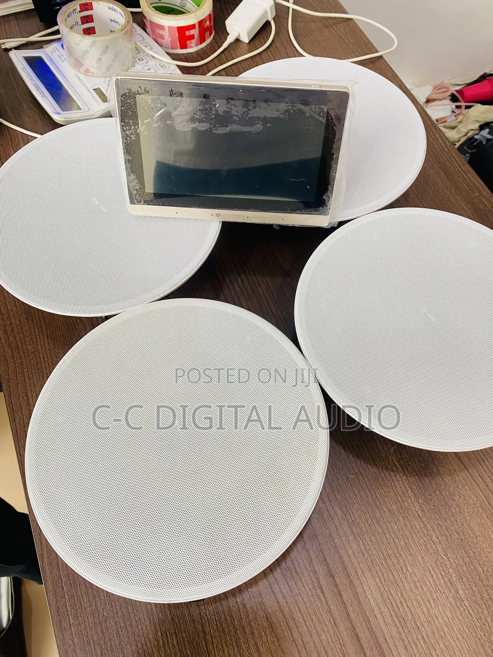 4 Frameless Ceiling Speakers With Android Screen Amplifier
